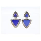 Vintage Lapis Lazuli Sterling Silver Earrings