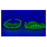 (X2) MCM Fostoria Opalescent Uranium Glass Bowls