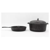 Vintage Cast Iron #9 Skillet & Dutch Oven