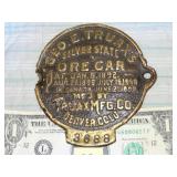 Old Ore Car Plate Geo E Trusy