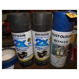 3 Cans Spray Paint 2 Black 1 Blue All Full