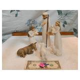 Willow Tee Nativity by Susan lordi 6pc Hand Paintd