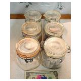 6ct Fido 3/4L Storage Jars Made in Italy