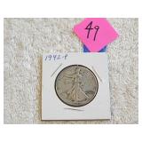 1942 P Silver Walking Liberty Half Dollar