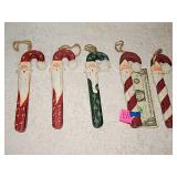 5ct Santa Candy Cane Ornaments