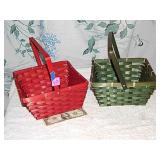 2ct Holiday Green & Red Woven Baskets