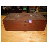 Wood Box w/ Leather Handle 17ï¿½" x 9" x 5ï¿½"