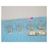 4ct Libbey Atomic Starburst Glass Tumblers