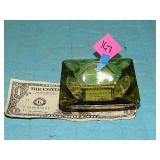 Vintage Green Glass Ashtray