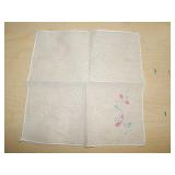 Pink Green Stitched Leaved Handkerchief