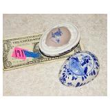 Delft Blue Porcelain Egg Shaped Box w/ Egg Inside