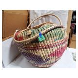 Large Basket w/ Colorful Design 16" W x 14" H