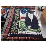 Tapestry Throw Blanket Cats & Birds 68"x48"