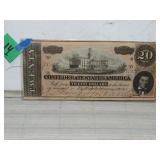 1864 Twenty Confederate States Money