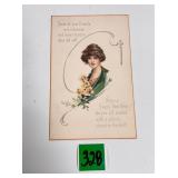 Antique Happy New Year 1918 Post Card