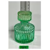 Vtg Green Glass Perfume Bottle