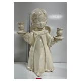 Tall ceramic angel centerpiece, candlestick holder