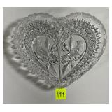 Vtg Gorgeous Heart Shaped Dish w/ Lovebirds