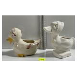 Vtg Pottery Duck Bonnet Planter Rio Hondo Duck