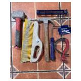 Malet, hammer, roller, cord tie & finishing brush