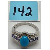 Sz 9 ASB Turquoise/Gemstone 925 Ring