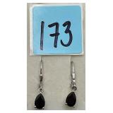 Fab Black Spinel 925 Teardrop Earrings