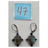 Fab Labradorite/Blue Topaz 925 Earrings