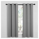 NICETOWN Silver Grey Blackout Curtain Panels for