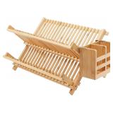 Amazon Basics Folding 2-Tier Bamboo Dish Drying