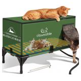 Elevated Base Heated Cat House for Outdoor Cat