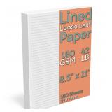 Lined Loose Leaf Paper  160 GSM Thickness  160