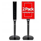 2Pack Parking Sign Post 48  Heavy Duty Cast Iron