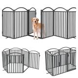 Malier Metal Freestanding Dog Gates with Door  32