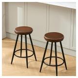 Bar Stools Set of 2  Swivel Backless 24  Counter