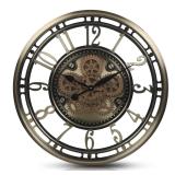 CLXEAST Large Moving Gear Wall Clock for Living