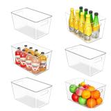 Vtopmart 6 PCS Clear Plastic Storage Bins  Pantry