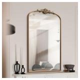 Arched Mirror  42 x 24 Inch Gold Traditional