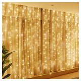 HXWEIYE 300LED Fairy Curtain Lights  9 8x9 8Ft