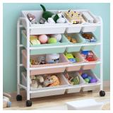 Kids Toy Storage Organizer with 12 Plastic Bins