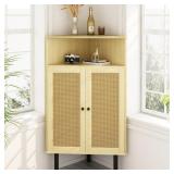 AWQM 4 Tier Corner Cabinet with Doors   Shelves