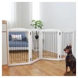 ZJSF Freestanding Foldable Dog Gate for House