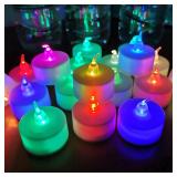 LANKER 24 Pack LED Tea Lights Candles   7 Color