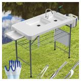 Fish Cleaning Table with Sink 42 6  Width