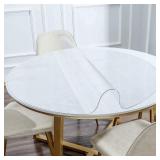 NECAUX 40 Inch Round Clear Table Cover Protector