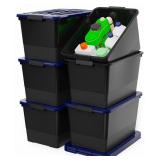 WYT 53 Quart Stackable Plastic Storage Bins with