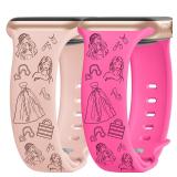 2 Packs Cartoon Engraved Bands Compatible with