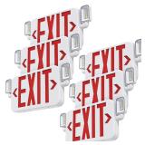 Led Combo Emergency Exit Sign Light with Two