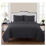 Vcny Home Kaleidoscope 3 Pc  King Quilt Set   Grey