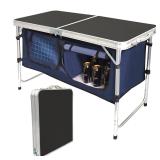 Folding Camping Table with Storage Compartment