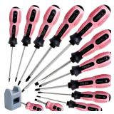 Magnetic Screwdriver Set Pink 15pc  6 Phillips 6